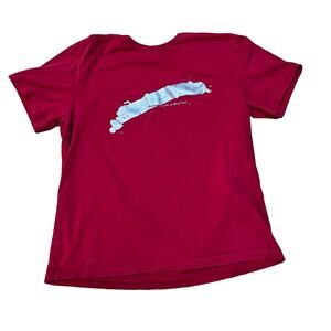 Vintage United Colors of Benetton T-Shirt Unisex Women's Large Red Y2K S/S Crew